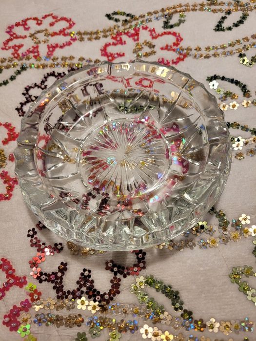 2 kryształowe popielniczki