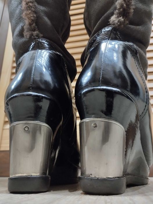 Шкіряні чоботи/черевики зимові жіночі