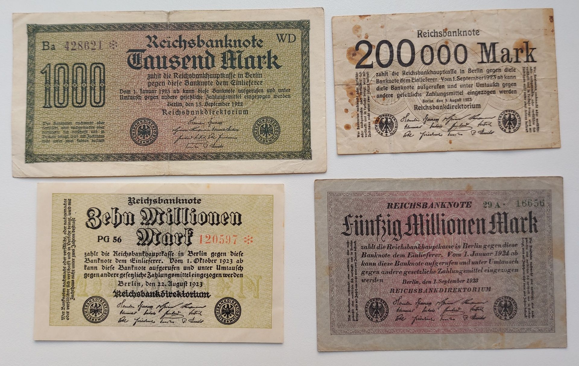 Коллекція банкнот Німеччини 1920- 1923 р. 8 бон  Веймарська Республіка