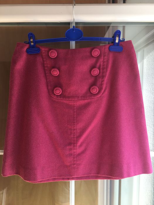 Spódniczka Wallis jesień kolor fuksja z domieszką wełny rozmiar L/XL