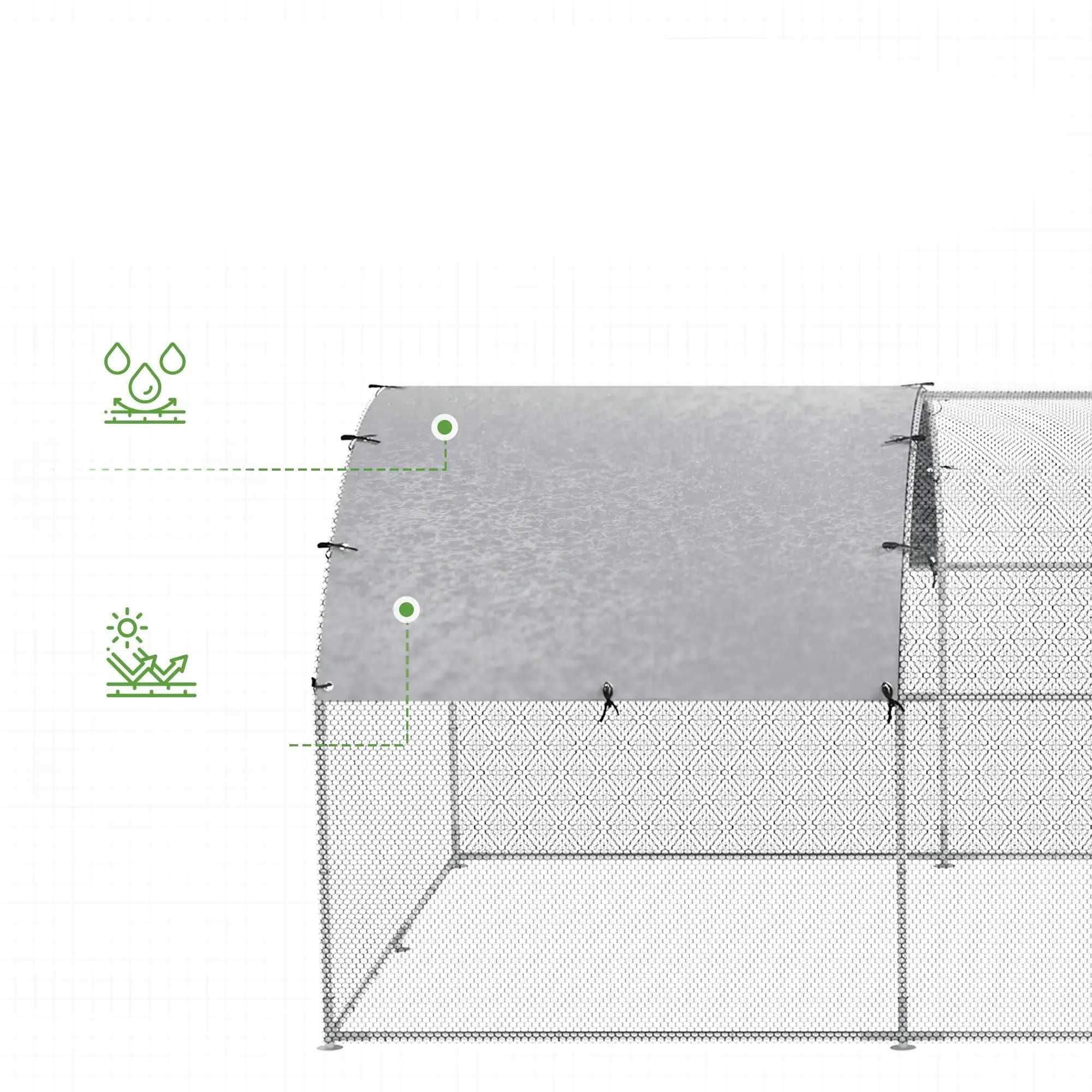 Wybieg dla kur kaczek królików Kurnik 3x6m 16m2 z dachem Kojec Woliera