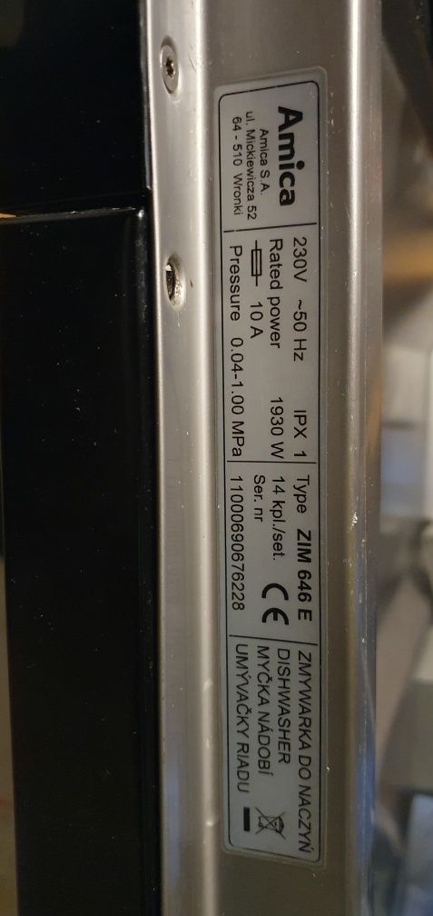 Zmywarka Amica ZIM 646E