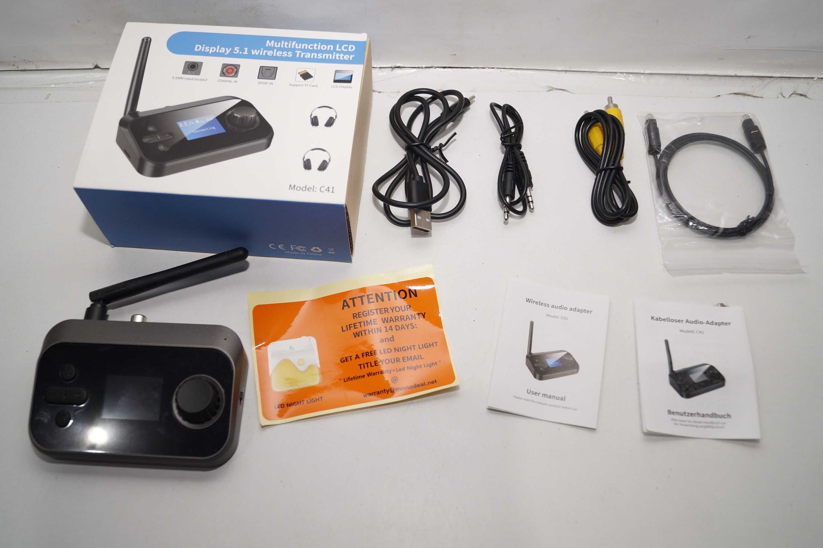 Adapter Bluetooth nadajnik-odbiornik Bluetooth 2w1 wyświetlacz LCD