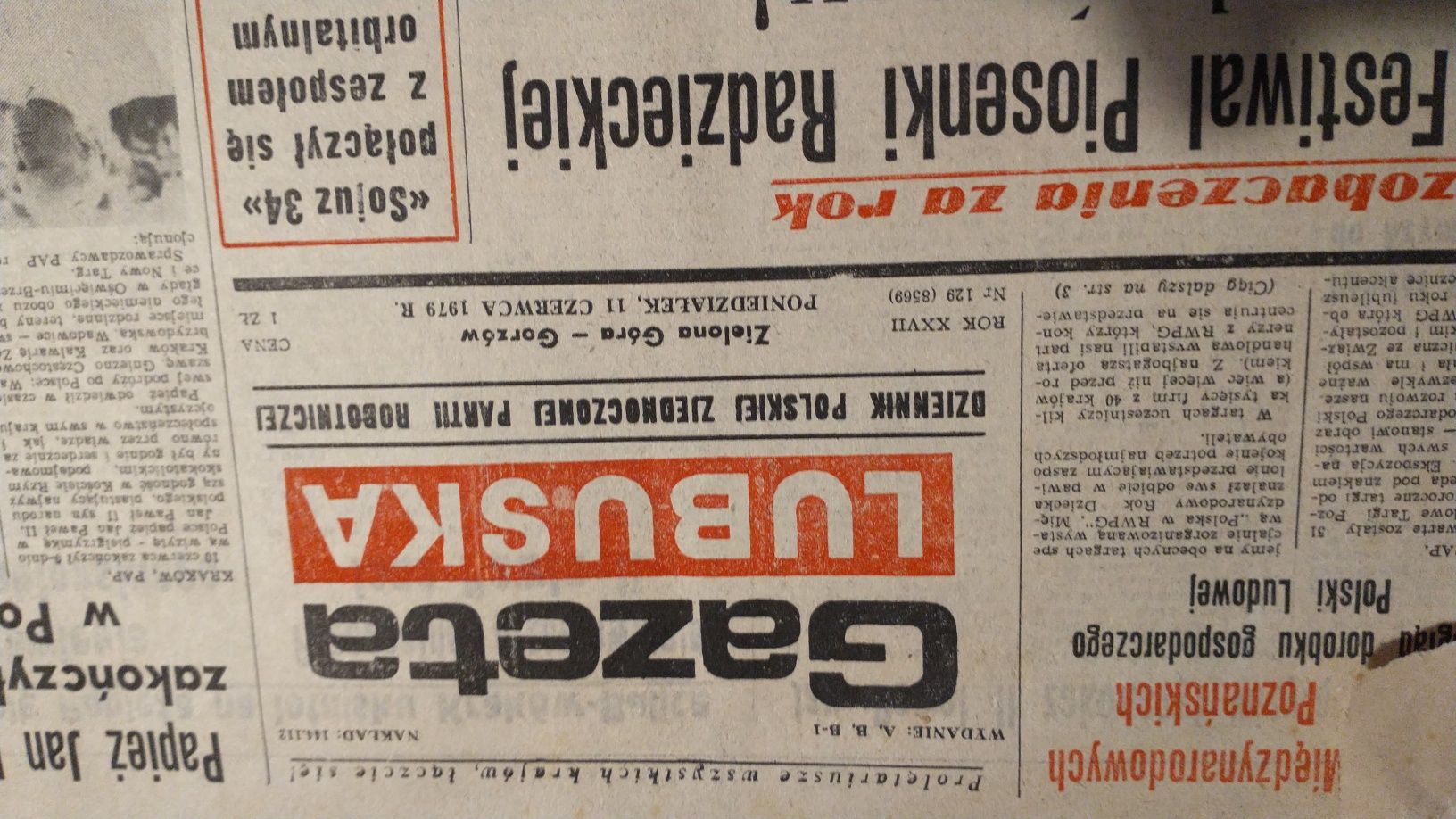 Gazeta Lubuska 1979 papież Jan Paweł II archiwalne artykuły