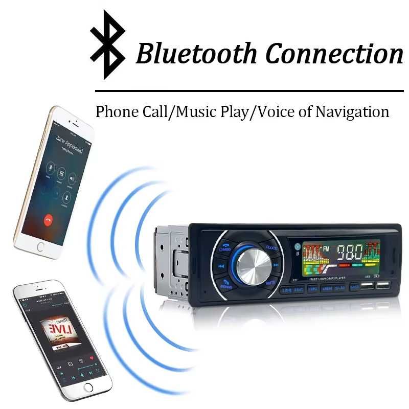 Rádio de áudio do carro 1din bluetooth  mp3  fm 12v do tlm aux/usb/tf