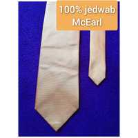 Jedwabny złoty musztardowy krawata 100% jedwab Mc Earl