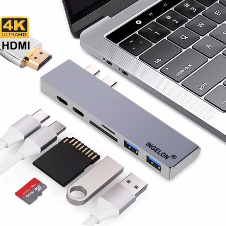 Z561 7 em 1 Adaptador Macbook Cabo USB-C USB 4K HDMI m/SD SD