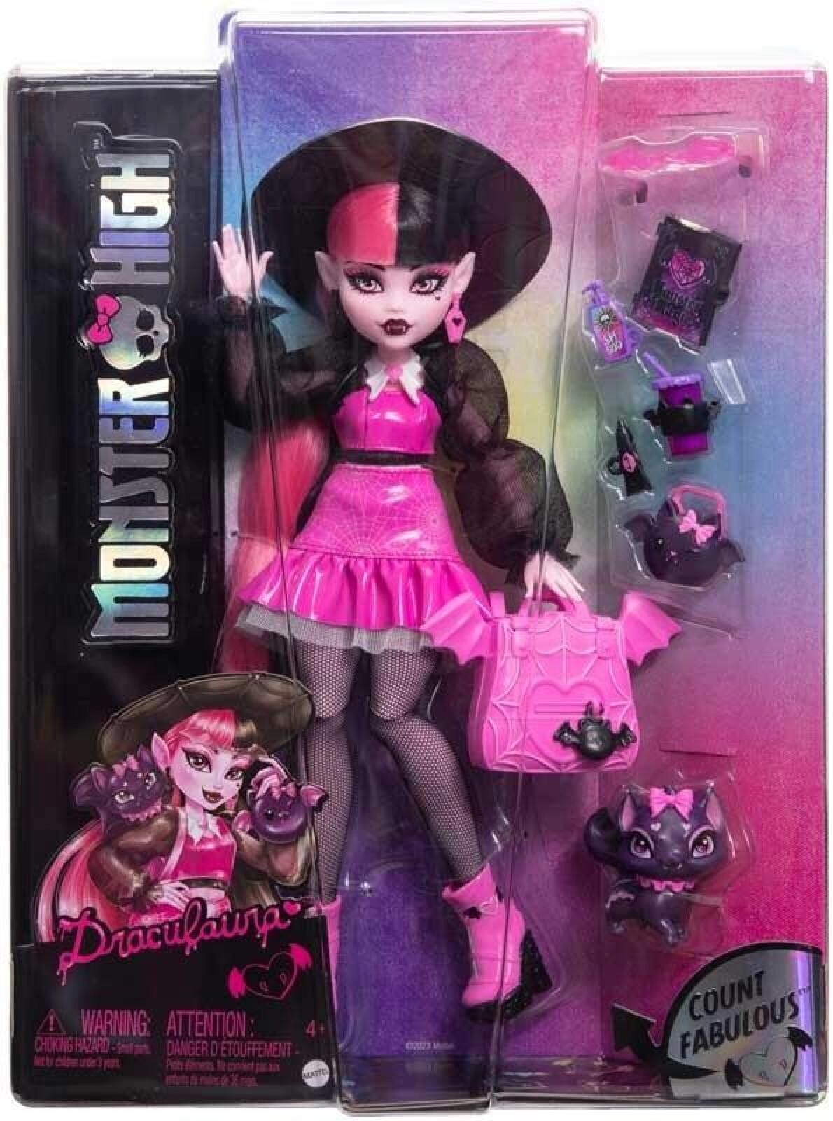 Monster High Draculaura Lalka podstawowa HRP64 pudełko,