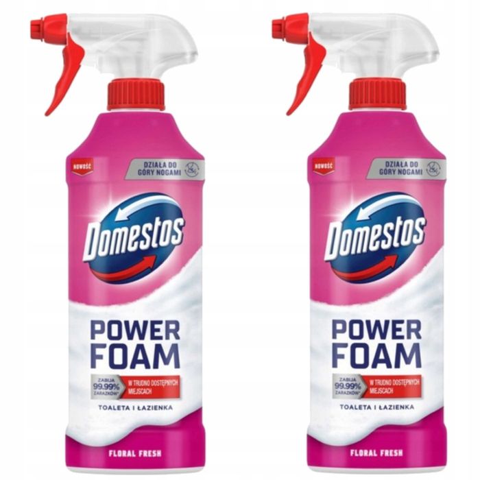 Domestos Power Foam Piana do toalet i łazienek Flower 435 ml x 2