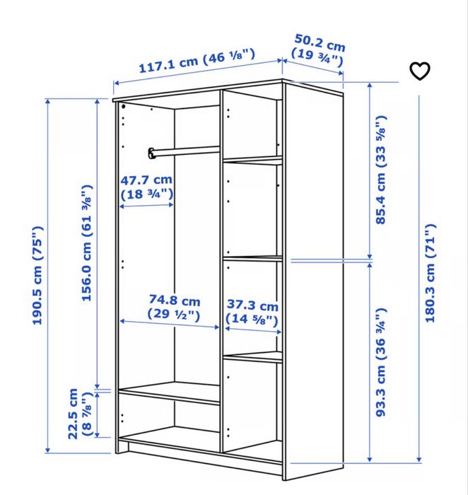 Brimnes szafa ikea z lustrem biała