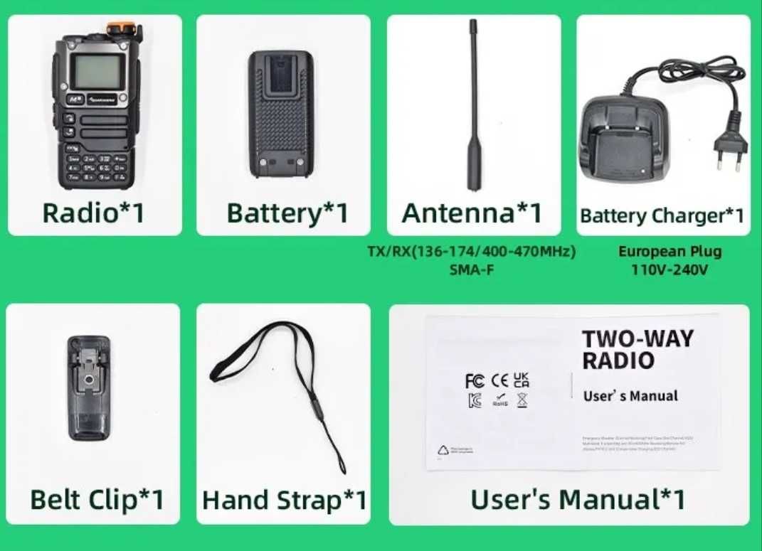 2 x Quansheng K5 (8) AM FM USB-C + kabel do programowania