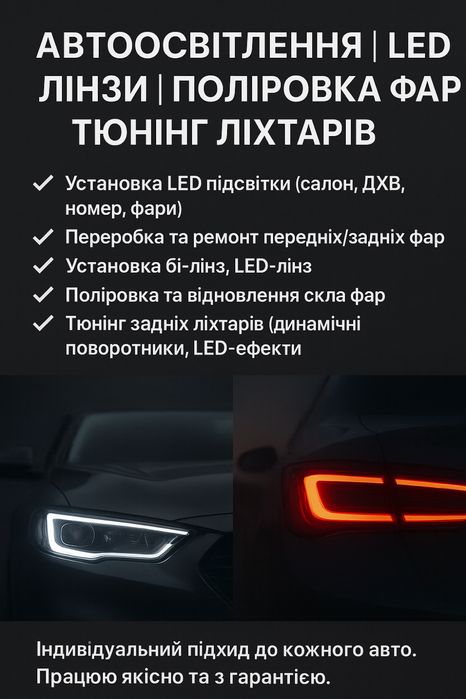 Автоосвітлення | LED | Європовороти | Поліровка фар | Тюнінг ліхтарів