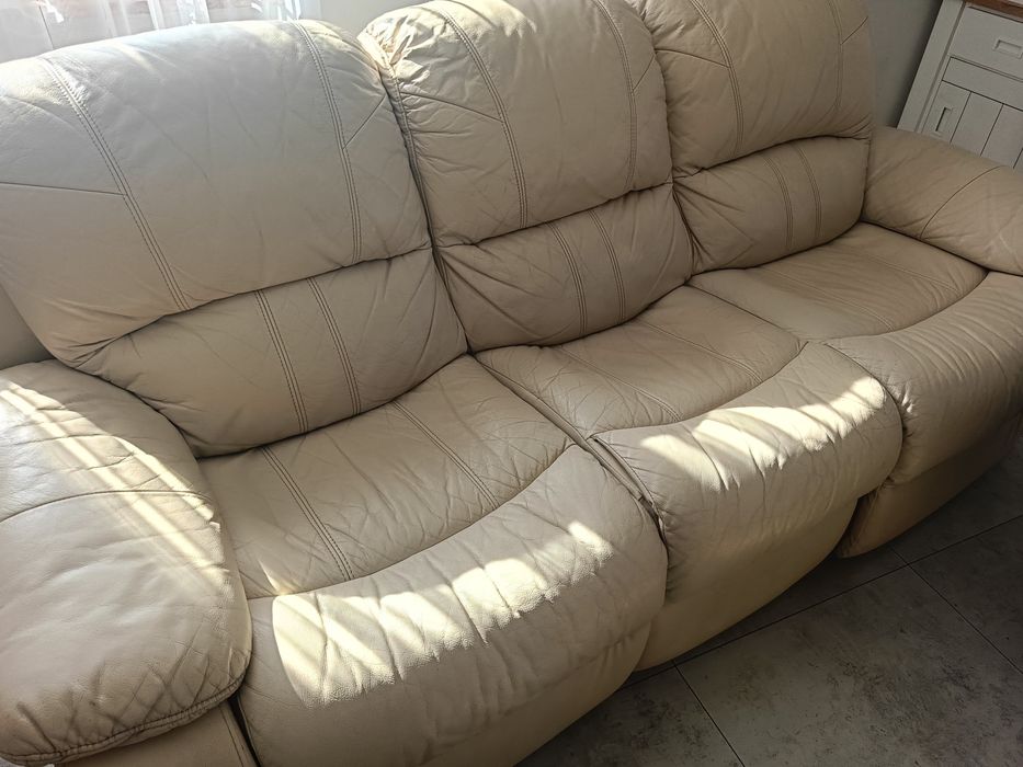 Skórzany zestaw wypoczynkowy kler relax super stan
