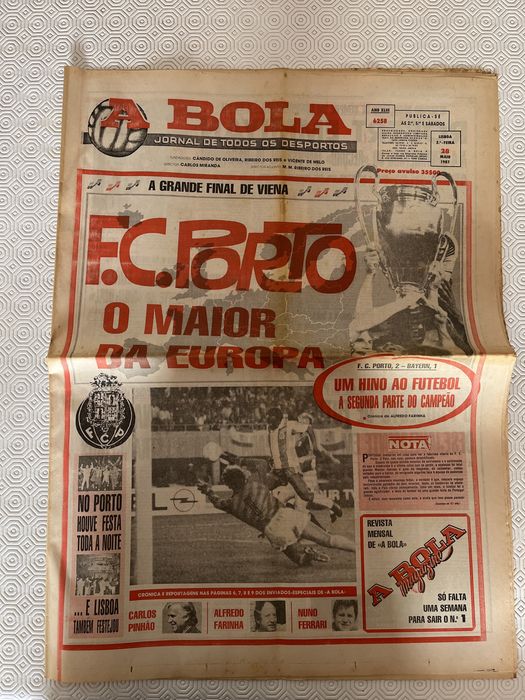 Jornal A Bola 28 Maio 1987 (FCP Campeao da Europa) Jornal Completo