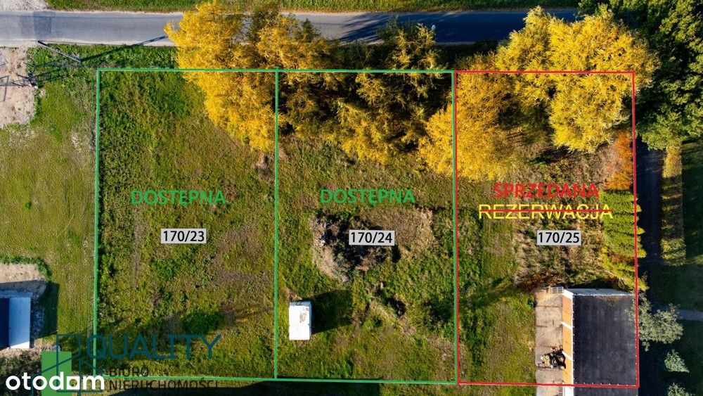 Piękne zielone działki na sprzedaż przy drodze!