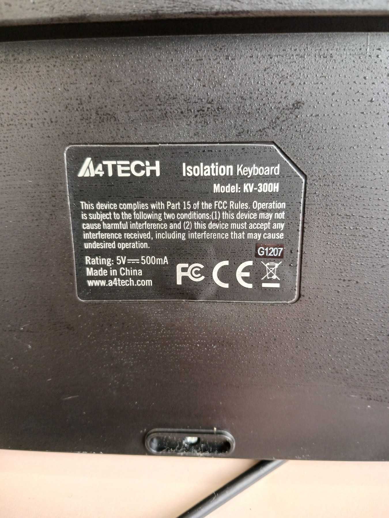 Клавіатура до комп'ютера A4Tech Isolation KV-300H usb Grey/Black