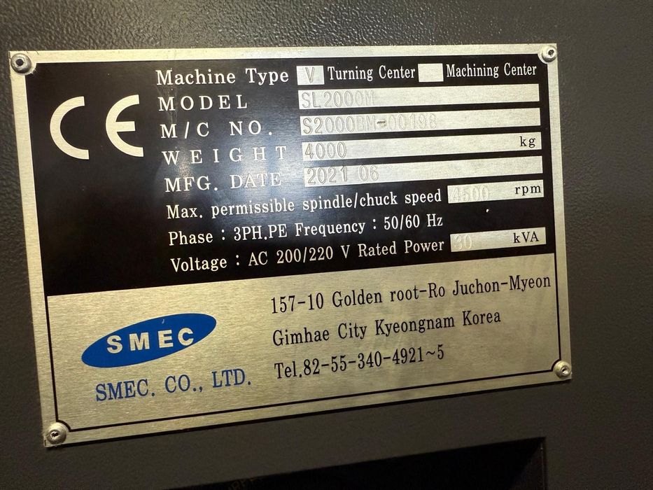 Токарний станок С ЧПУ SMEC SL 2000 M ( Samsung)