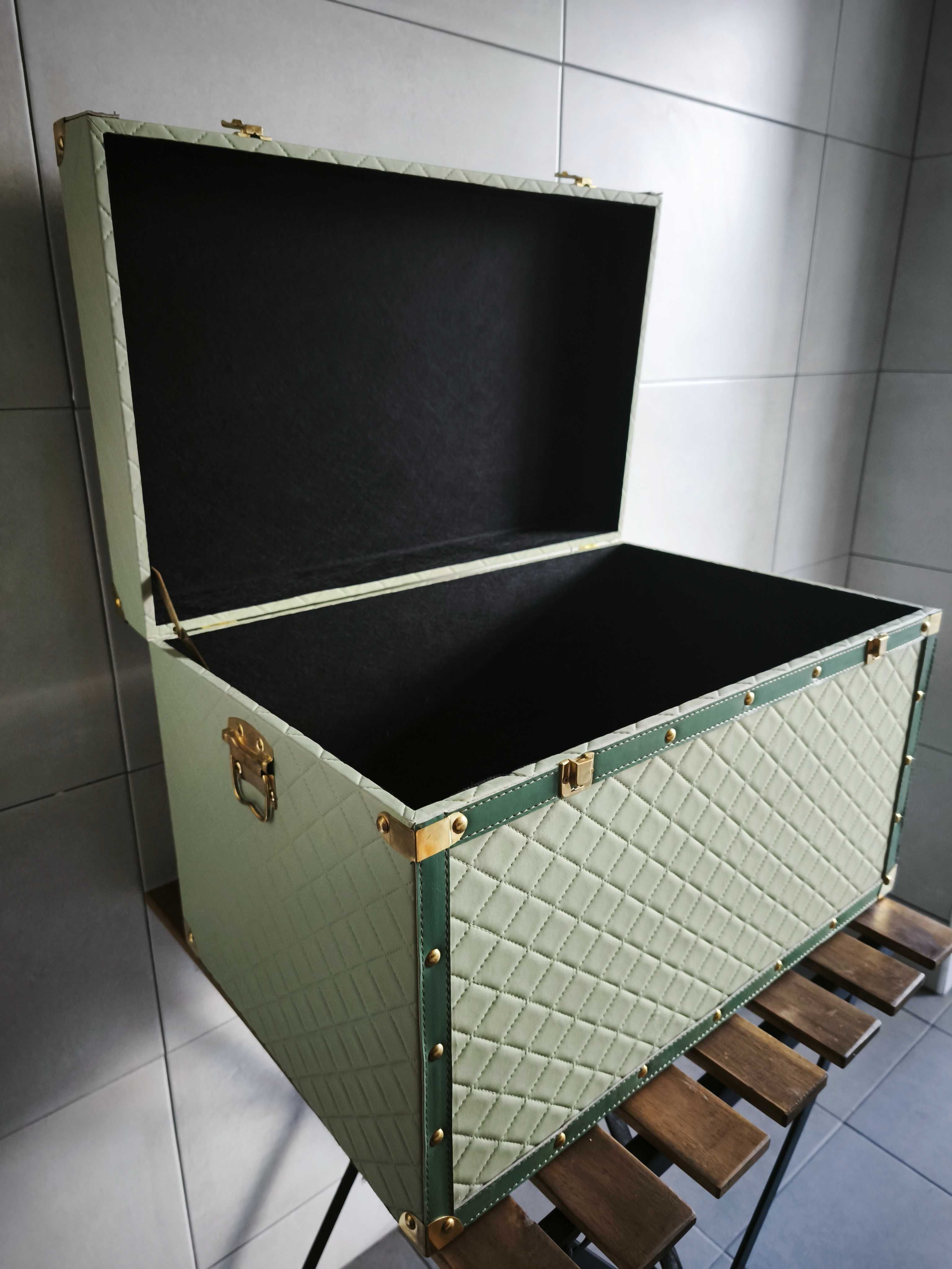 Baú vintage verde 36x56x36cm