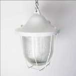 Odnowiona lampa przemysłowa z PRL loft białą