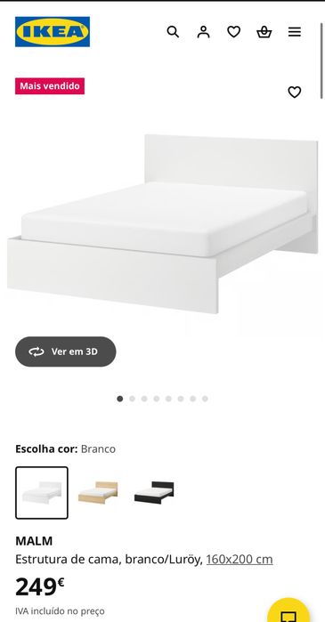 Cama malm ikea s/ gavetas