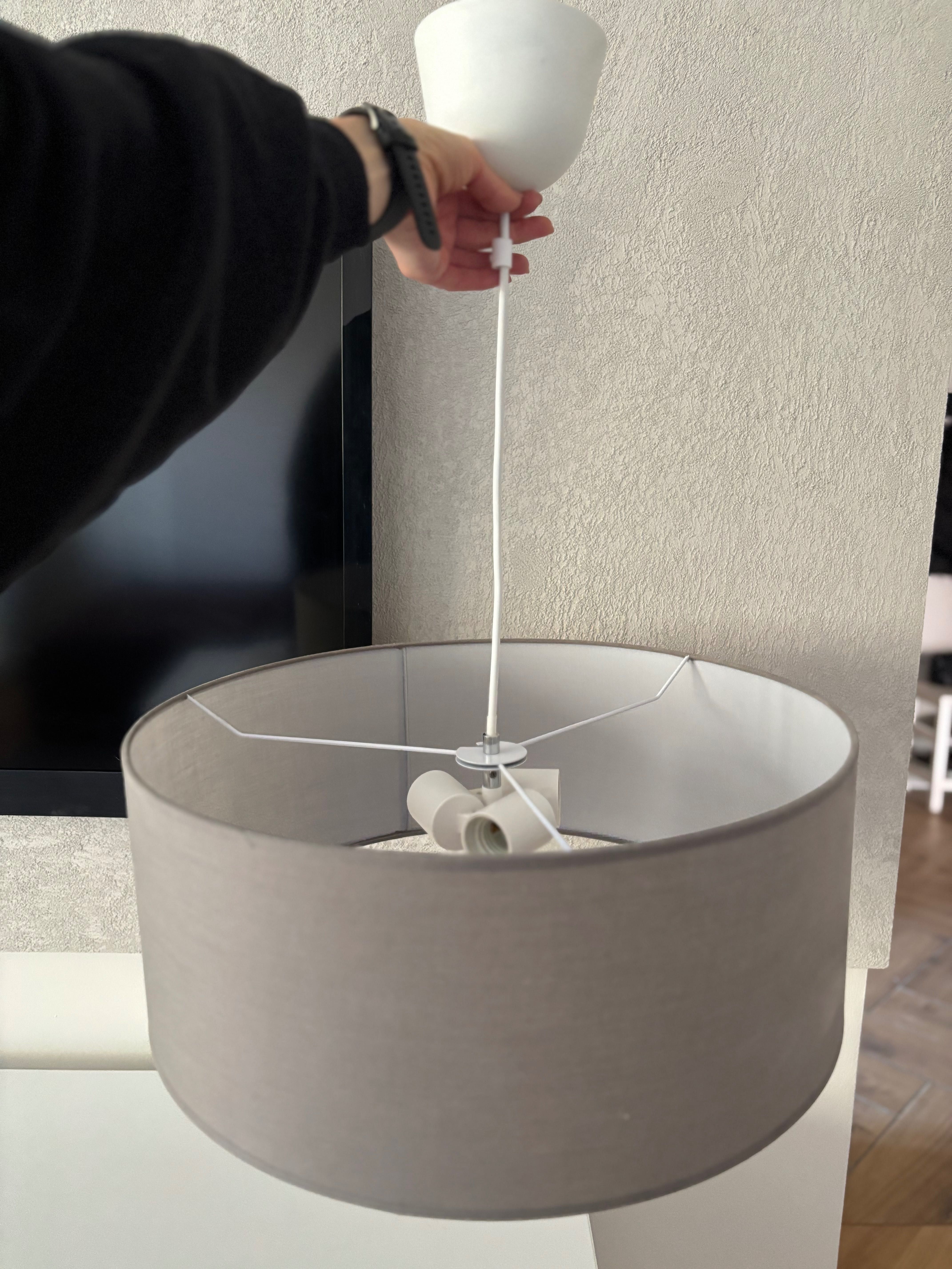Nowoczesna lampa sufitowa szara 47,5 cm średnicy