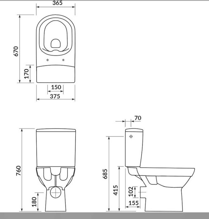 Kompakt WC 67 603 city new clean on 010 3/5 deska slim duroplast