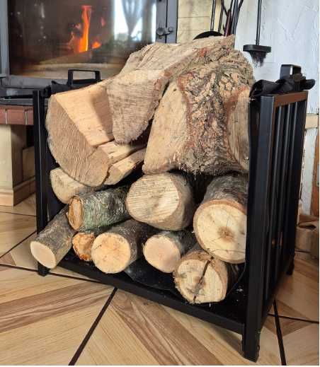 Stojak Kosz na drewno 2 w 1 + Torba opał kominkowe Duży XXL do kominka