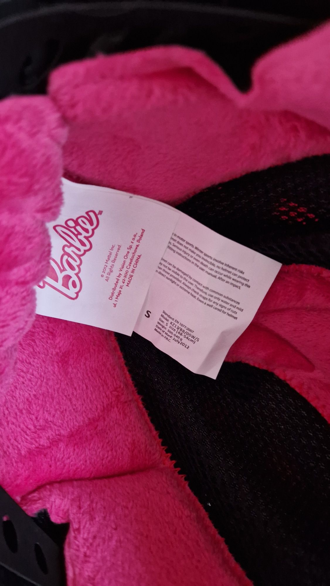 Kask narciarski dla dziewczynki biały, rozmiar S Barbie