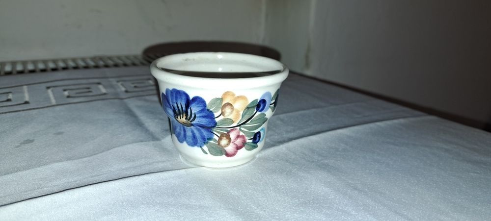 Mały kubek / czarka Fajans Koło ZF - PRL Vintage Kwiaty