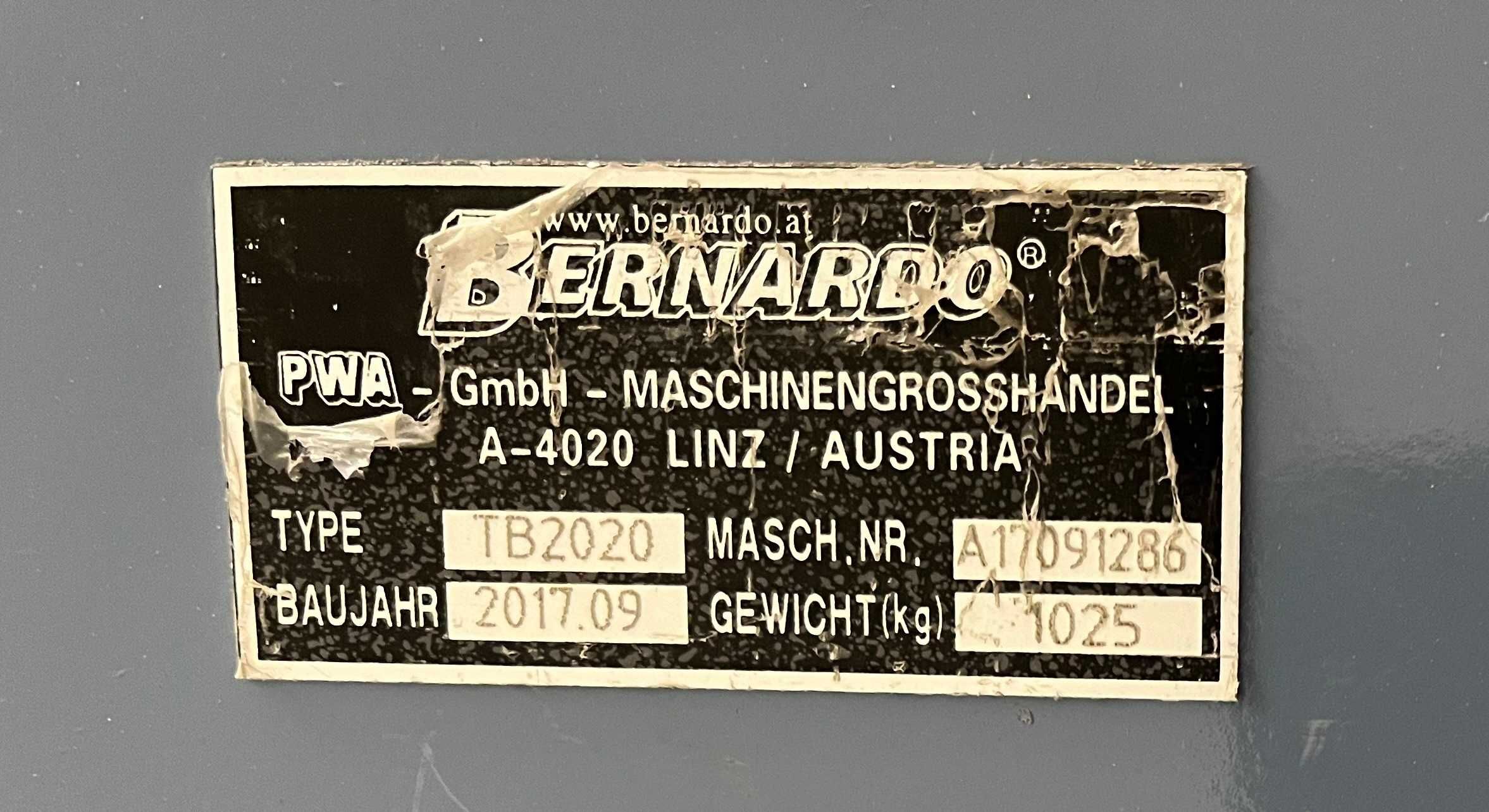 Giętarka zaginarka segmentowa Bernardo TB2020 do rur blachy 06-1405XL
