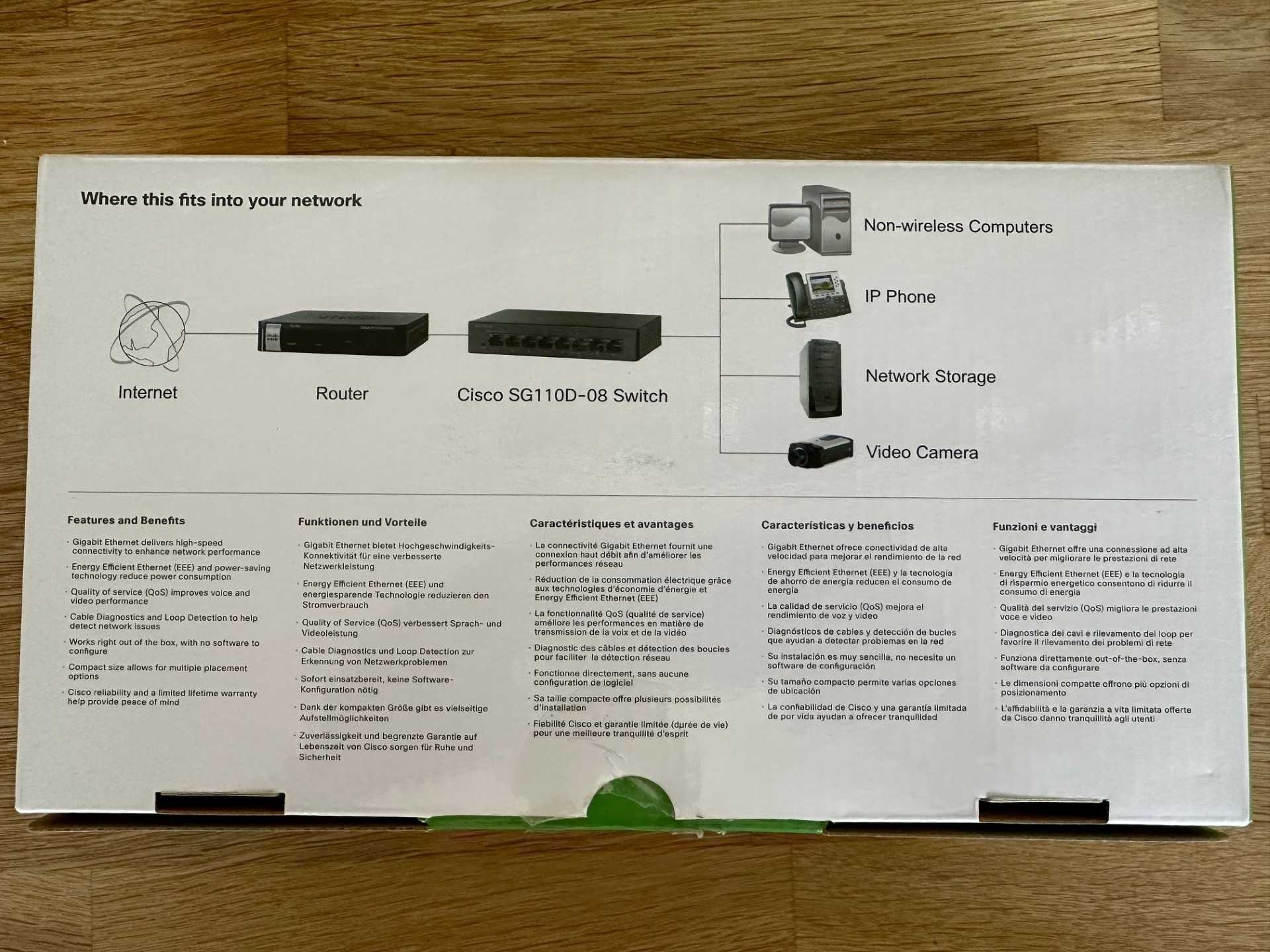 2x Cisco Switch SG110D-08 (8-Port Gigabit Desktop Switch)