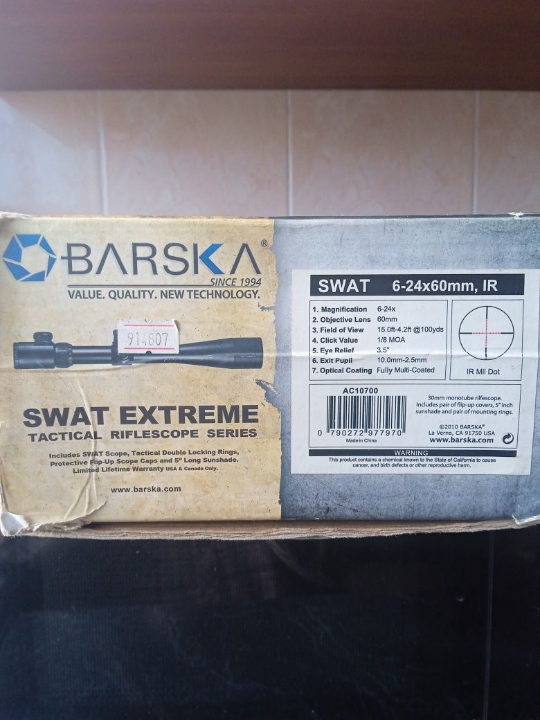 Прицел BARSKA swat extreme 6-24×60,IR