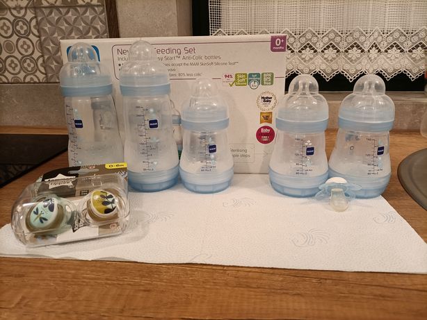 Zestaw 5 butelek MAM - newborn feeding set - gratis nowe smoczki