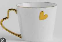 Porcelanowy kubek Glamour home and you z uchem w kształcie serca