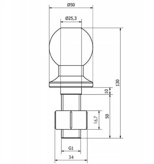 Kula haka holowniczego zaczep przyczepa 50 mm