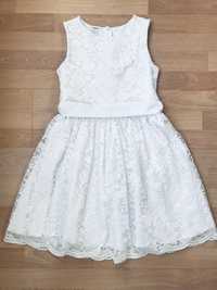 Sukienka biała 140 po komunii koronka