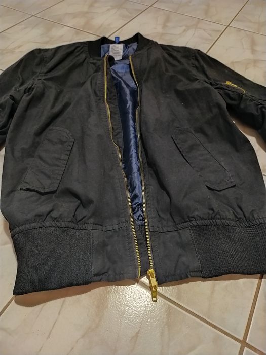 Kurtka typ Bomber H&m S czarna cienka Bomberka pilotka