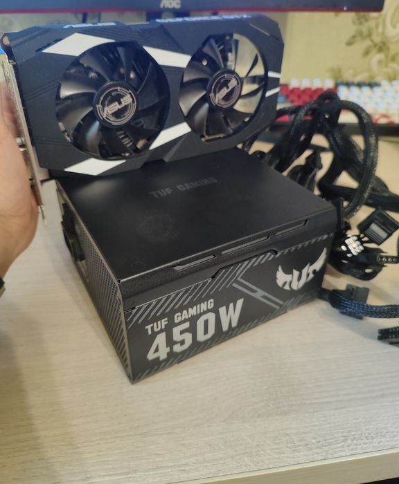 КОМПЛЕКТ відео карта GTX-1650 4гб, та блок живлення TUF GAMUNG 450 W