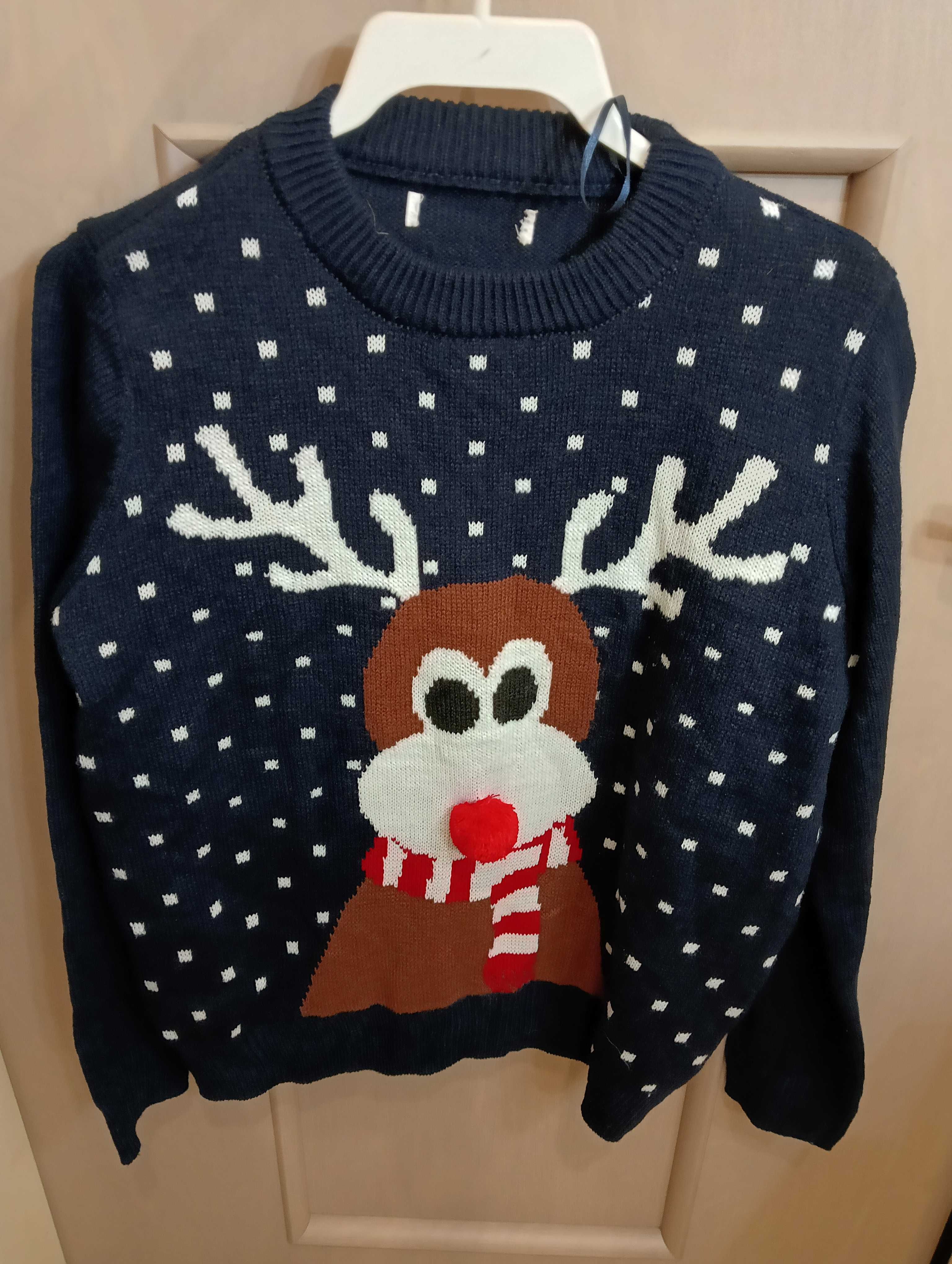 Sweter zimowy S renifer