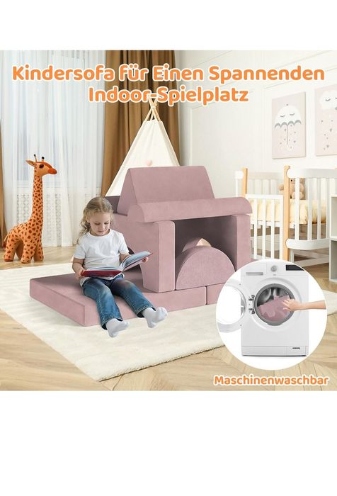 Sofa do zabawy, 14-częściowa, modułowa sofa dla dzieci, sofa dziecięca