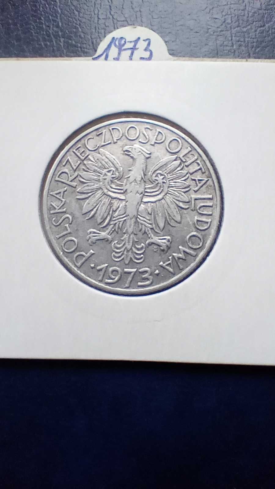 Stare monety  5 złotych 1973 Rybak skrętka PRL