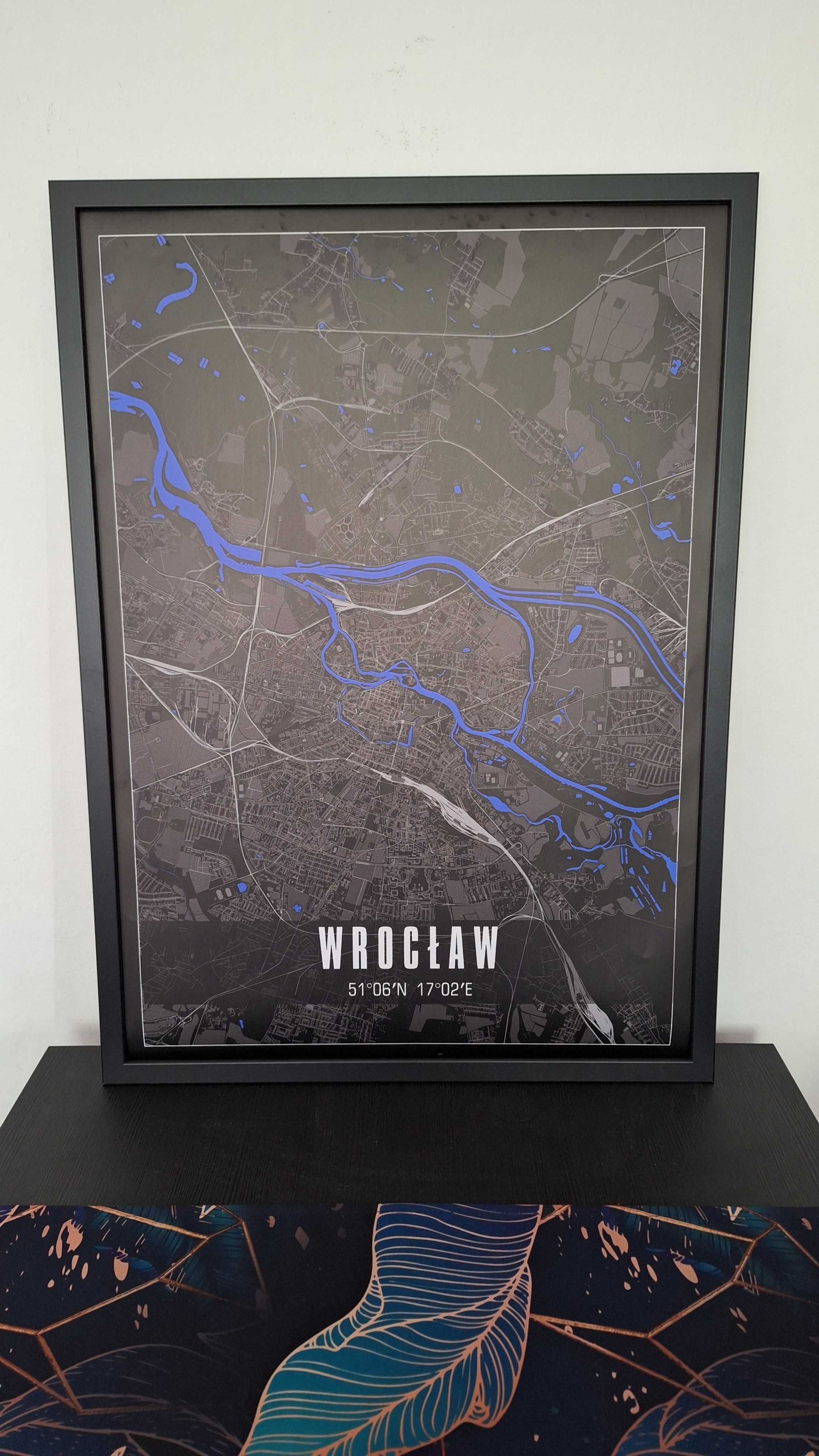 Plakat z mapą Wrocławia - Format B2