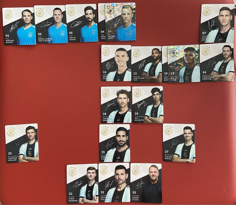 Колекційні картки німецької збірної по футболу, збірна Німеччини
