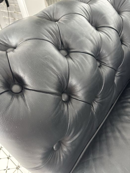 Sofa Chesterfield 3+2 z funkcją  spania .Skora naturalna cielęca.