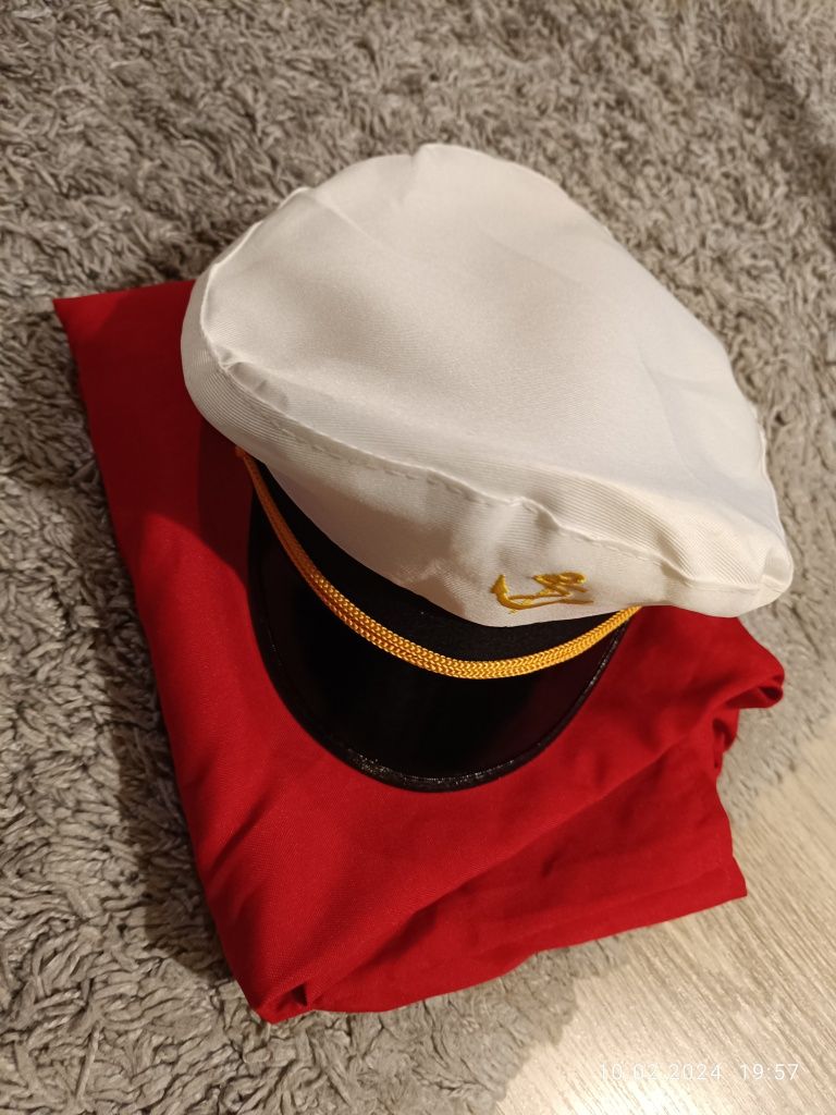 Czapka kapitana marynarka 175cm strój przebranie karnawałowe na bal