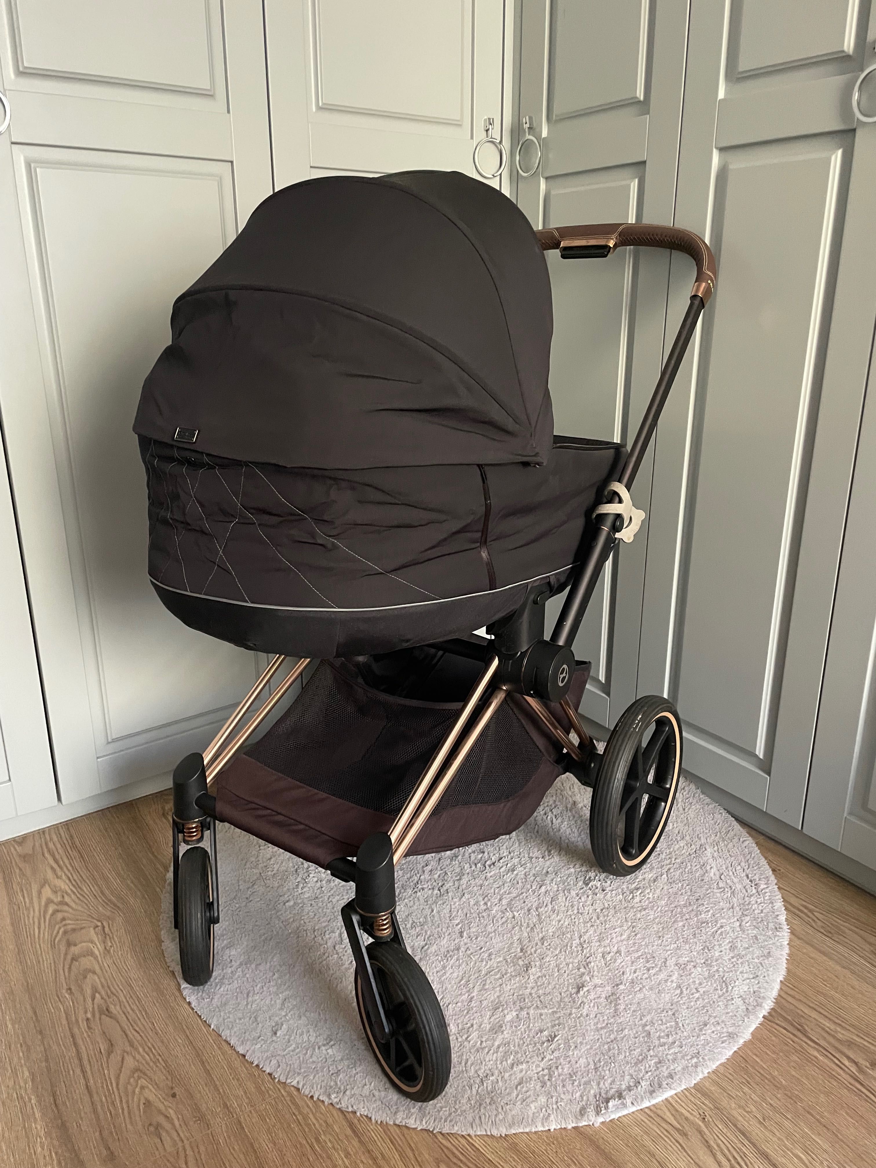 Wózek Cybex Priam Gold Rose – gondola + spacerówka + folia