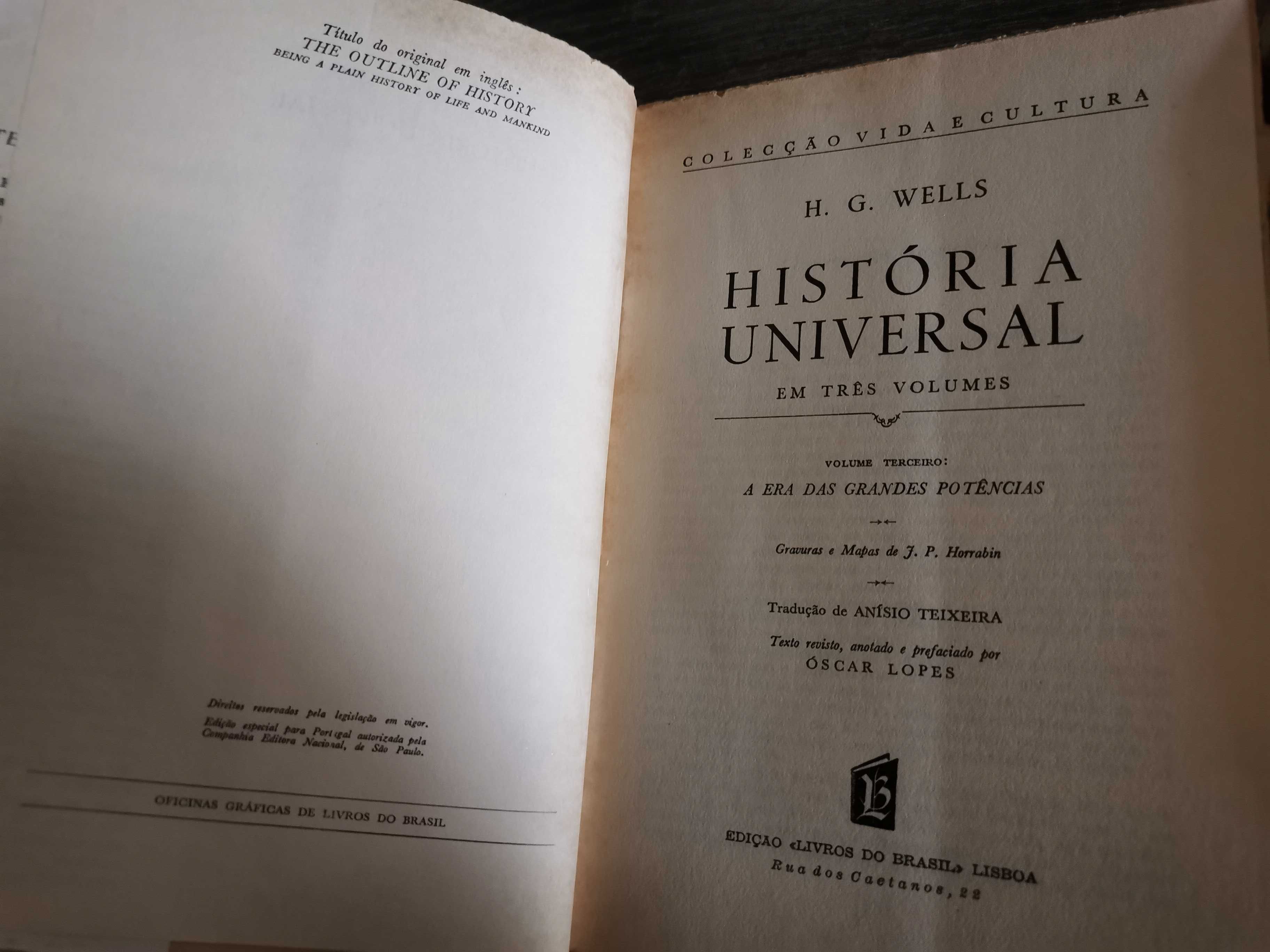 História Universal Vols I, II, III – H. G. Wells