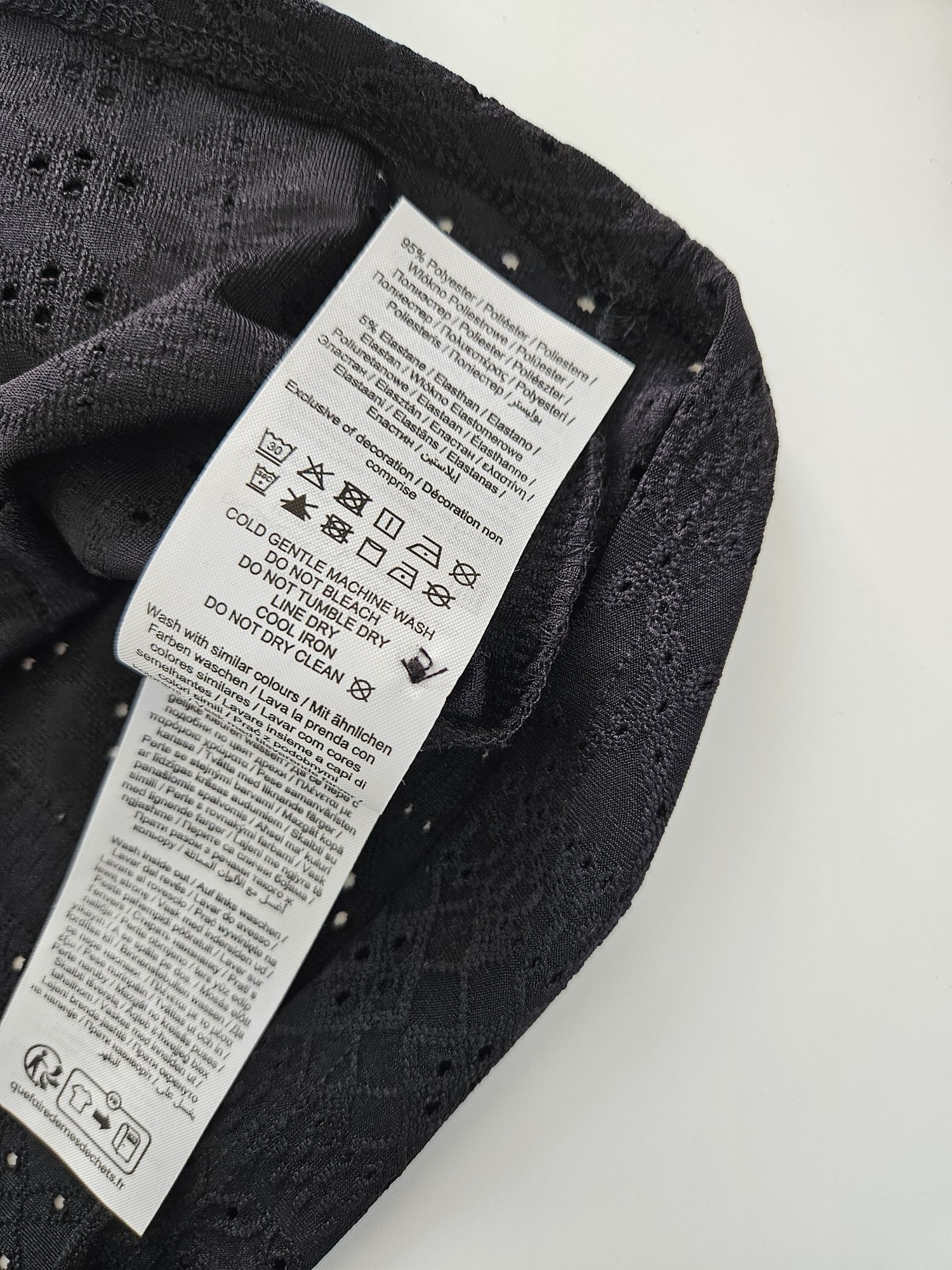 Crop top z krótkim rękawem koronkowy czarny nowy Only 42 XL viral hit