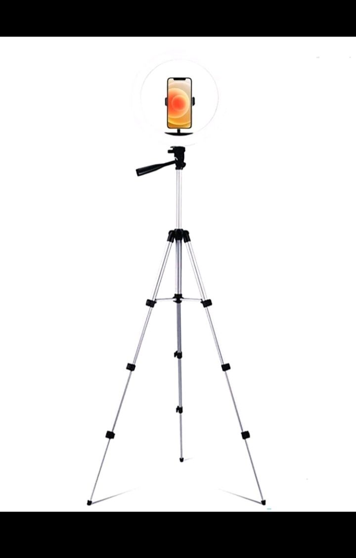 Anel de luz para selfie de 10 polegadas com tripé de 1M