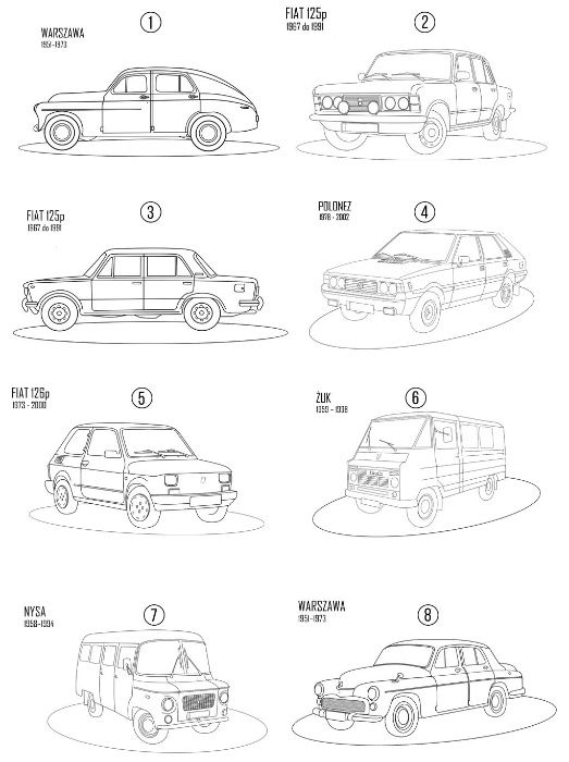 Kolorowanki online do druku Samochody dla chłopców Polskie auta
